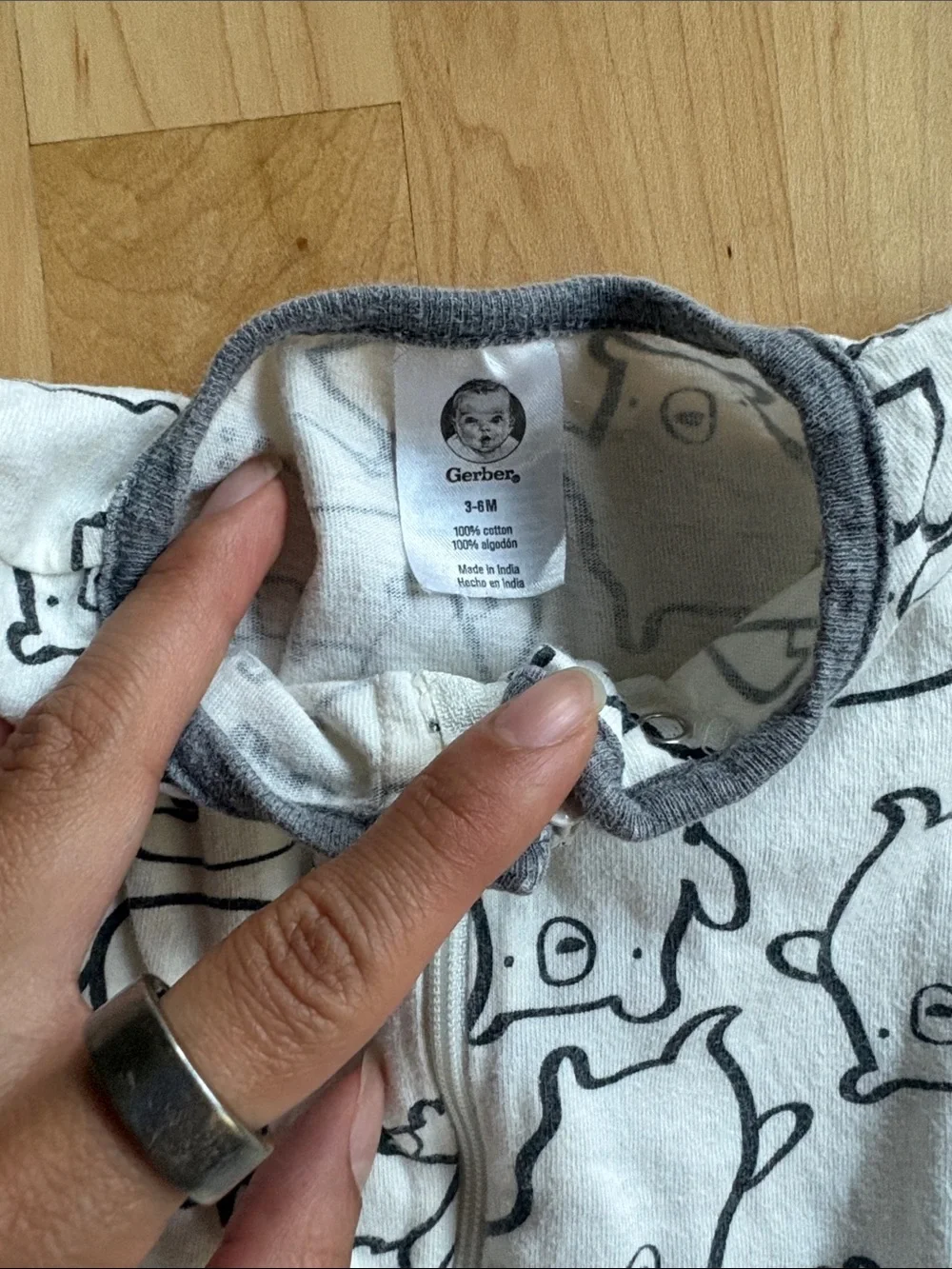 Gerber Bear-Print Footed Onesie